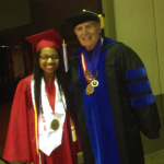 Oller with Megan Roberts Outstanding Grad of Lib Arts in May 2014